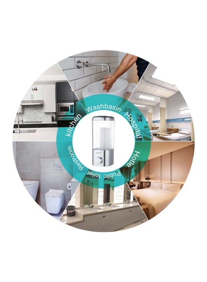 فكسر موزع صابون سائل ومعقم عالمي يُثبت على الحائط - حل موفر للمساحة للنظافة 500 مل - Image 4